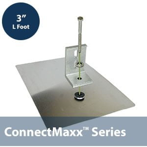Mill finish, 3″ L-foot, 4″ stainless lag bolt