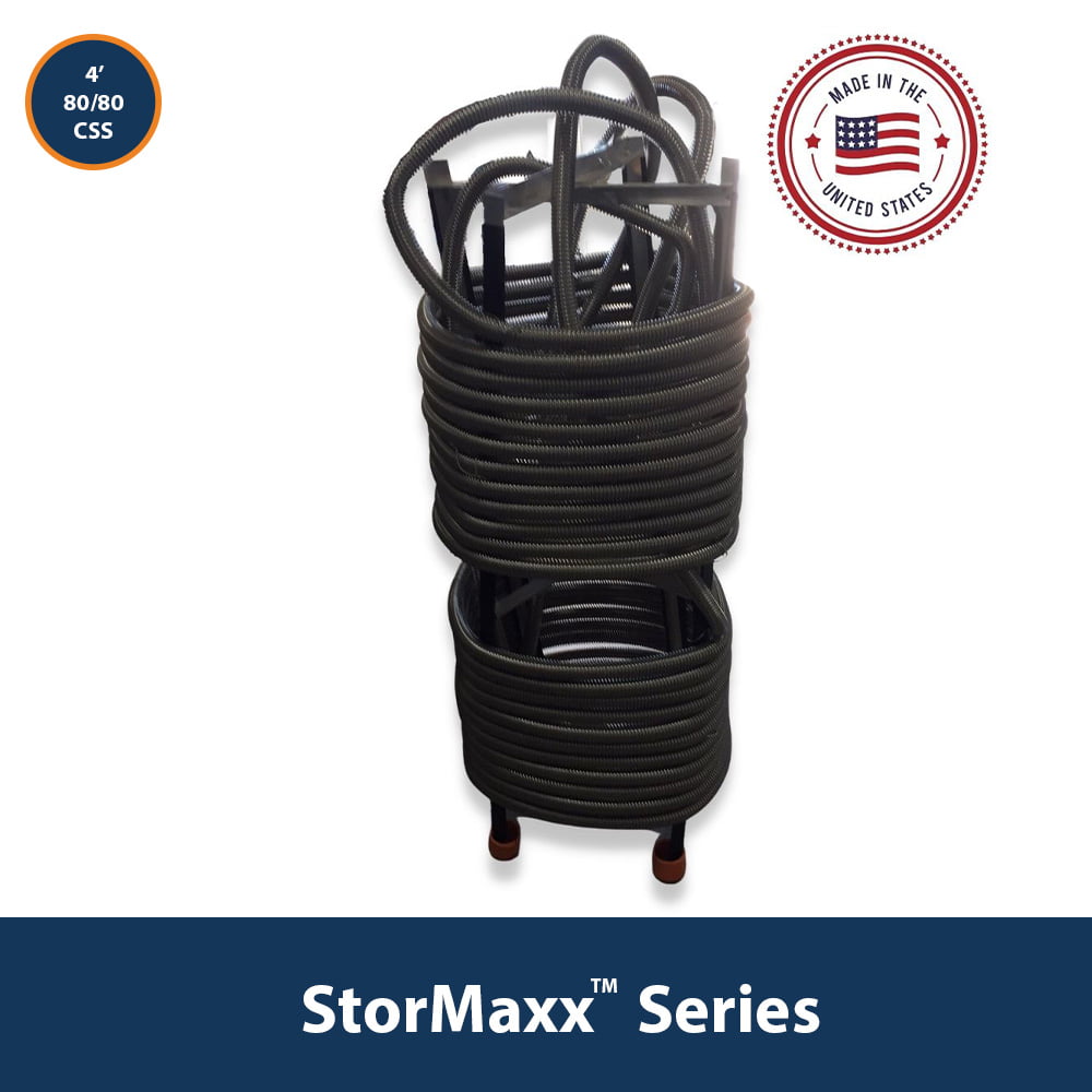 80 / 80 Stacked 3/4″ Corrugated Stainless Steel Heat Exchanger