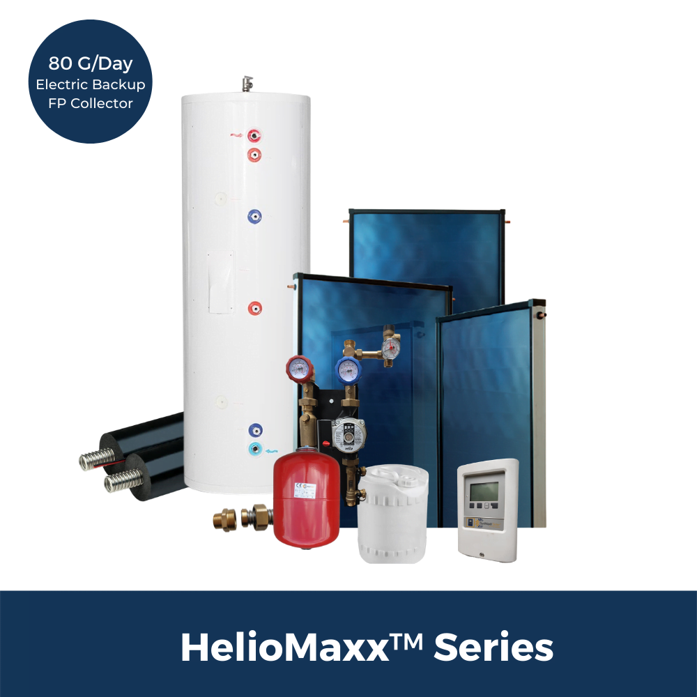 HelioMaxx™ 80G Glycol Solar Hot Water Flat Plate Collector Kit